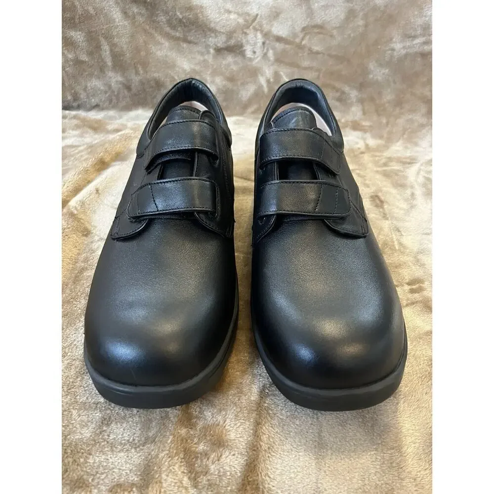 Apex Footwear Men's Black Conform Double Strap Orthopedic Shoes 1260M Size 12W - Picture 3 of 7